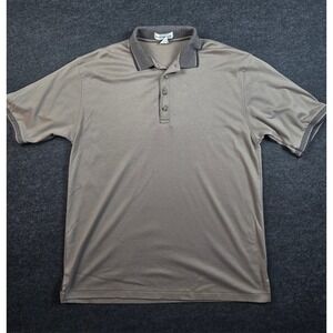 Vtg Munsingwear Men's Taupe Gray Polo Shirt USA Made Country Club Cotton Size L